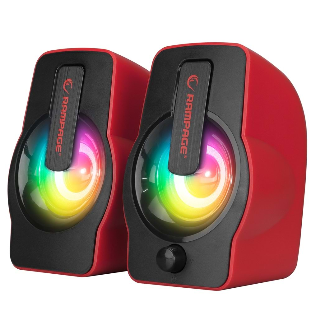 RMS-G7 Rampage Falsetto 2.0 6 Watt RGB Ledli Kırmızı Mm Gaming Speaker