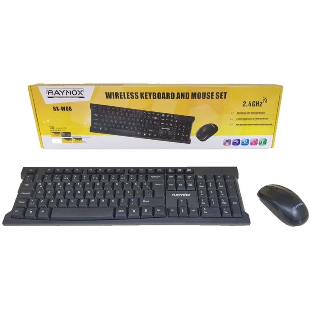 RX-W8 Raynox Q Usb Kablosuz Klavye + Usb Mouse Set