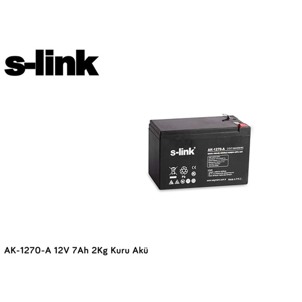 AK-1270-A Slink 12V/7Ah 2Kg Kuru Akü