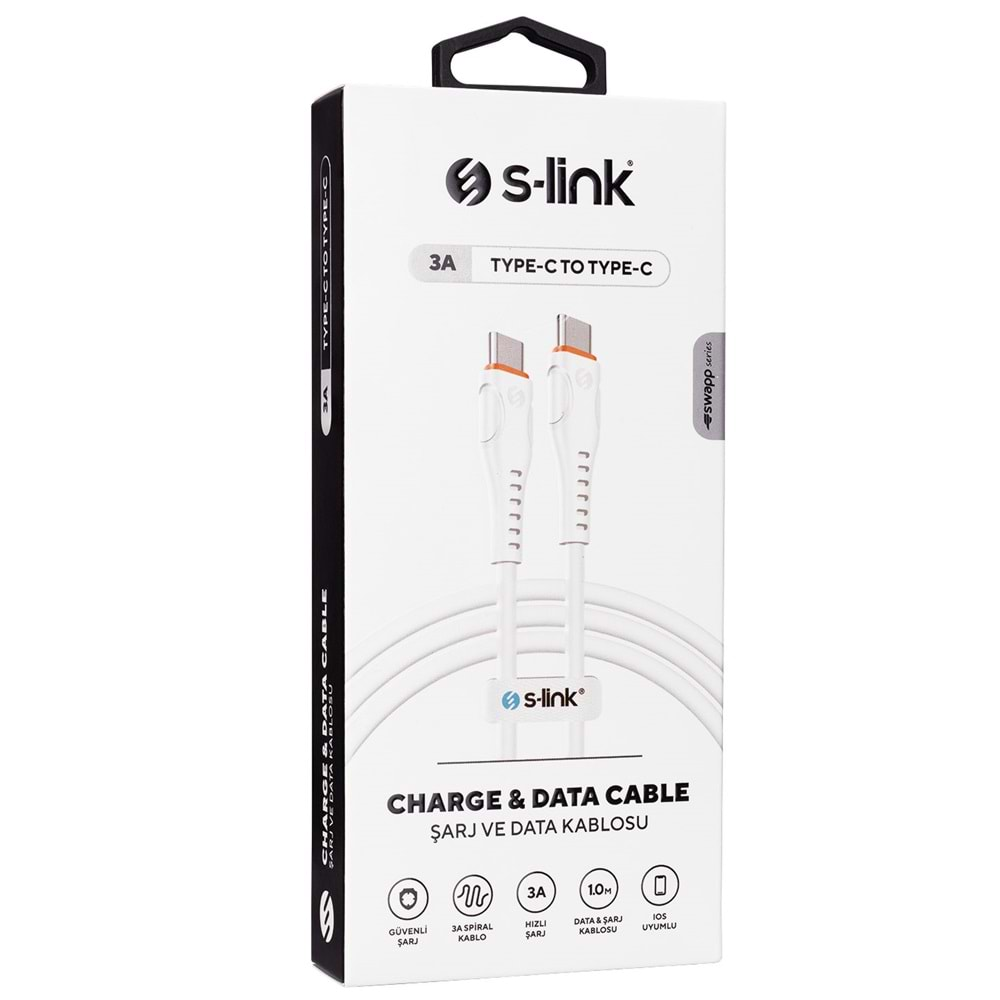 SL-C130 Slink 1M 60W Type-C To Type-C Hızlı Data+Şarj Kablosu