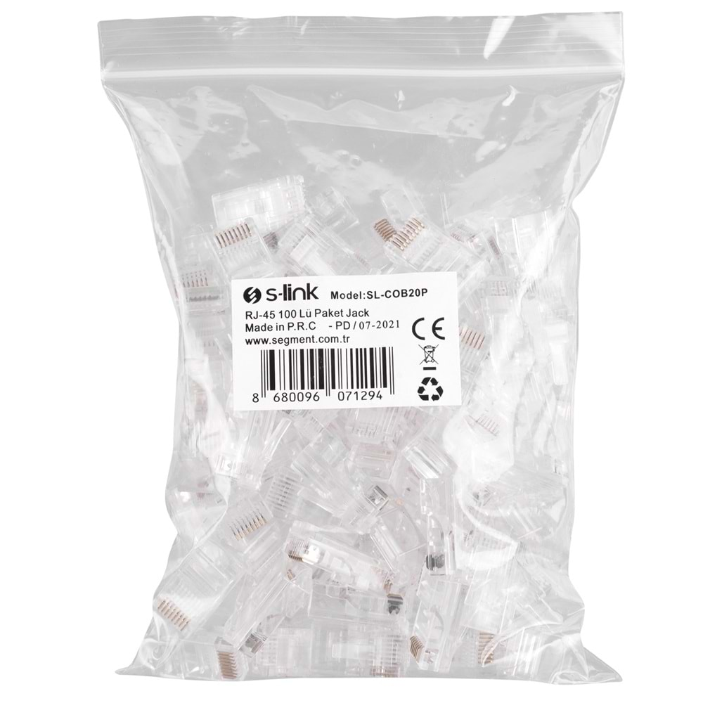 SL-COB20P Slink Rj45 100lü Paket Jack Utp