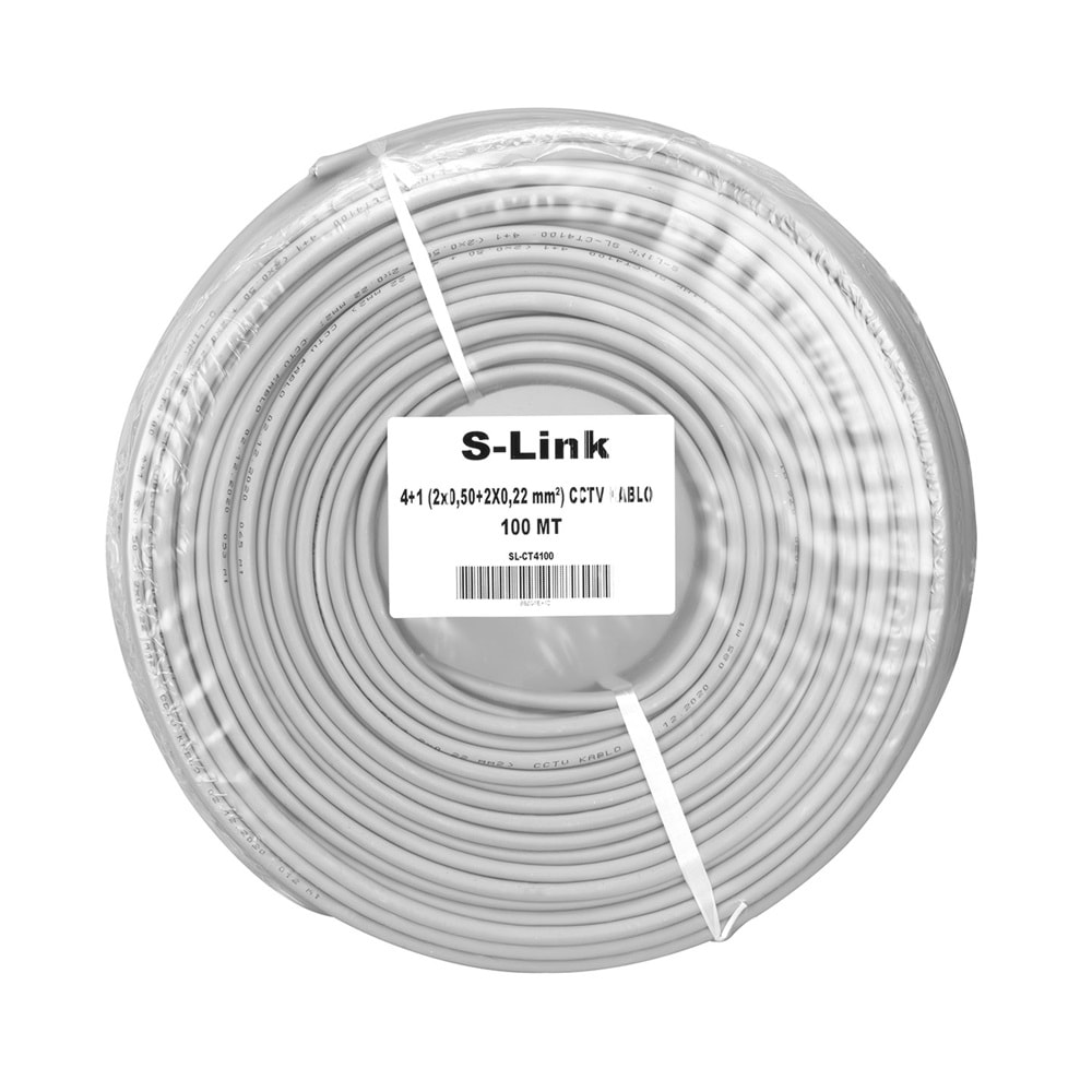 SL-CT4100 Slink 4+1 (2X0,50) 100M Cctv Kablo