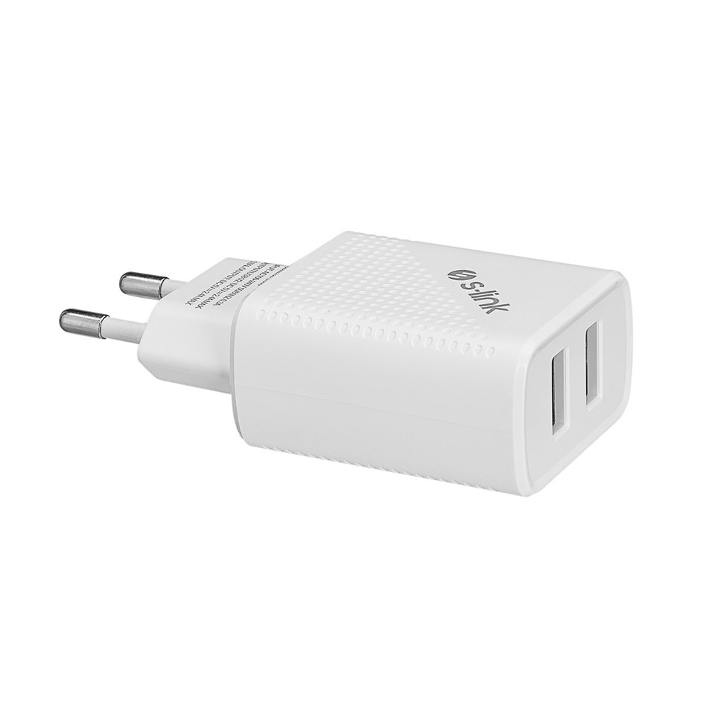 SL-EC50L Slink 5V 2400MA Lightning Kablolu 2 Usb Çıkışlı Şarj Adaptörü