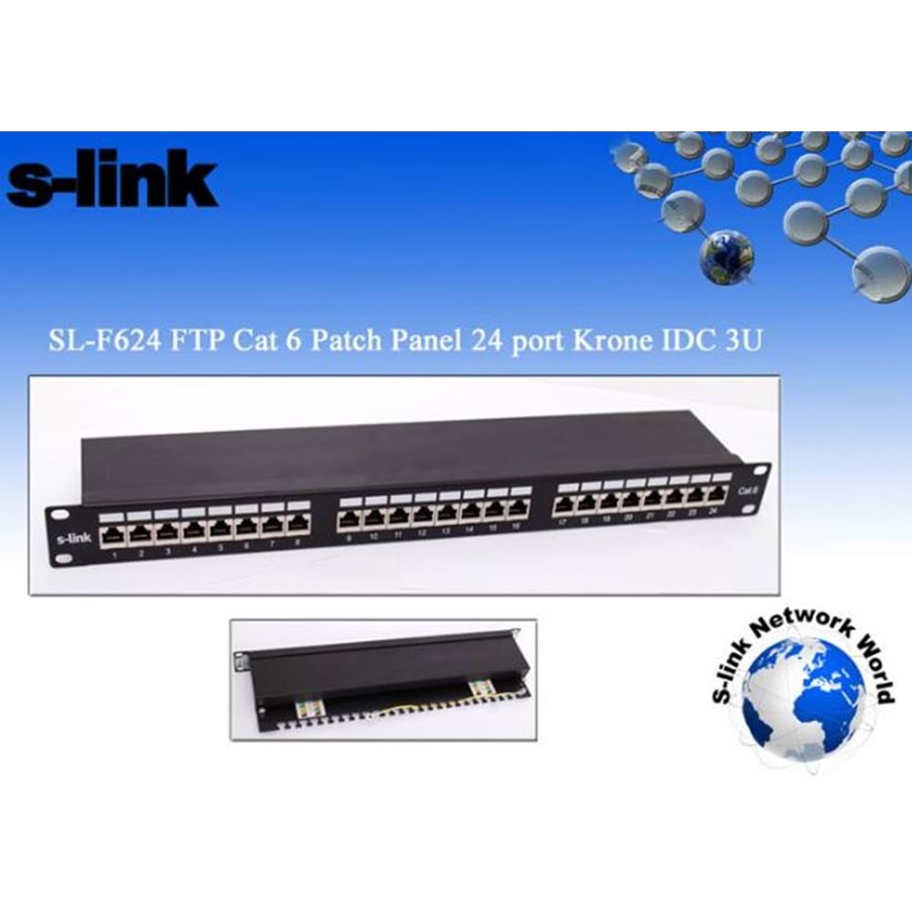 SL-F624 Slink 24 Lü Utp Cat6 Patch Panel