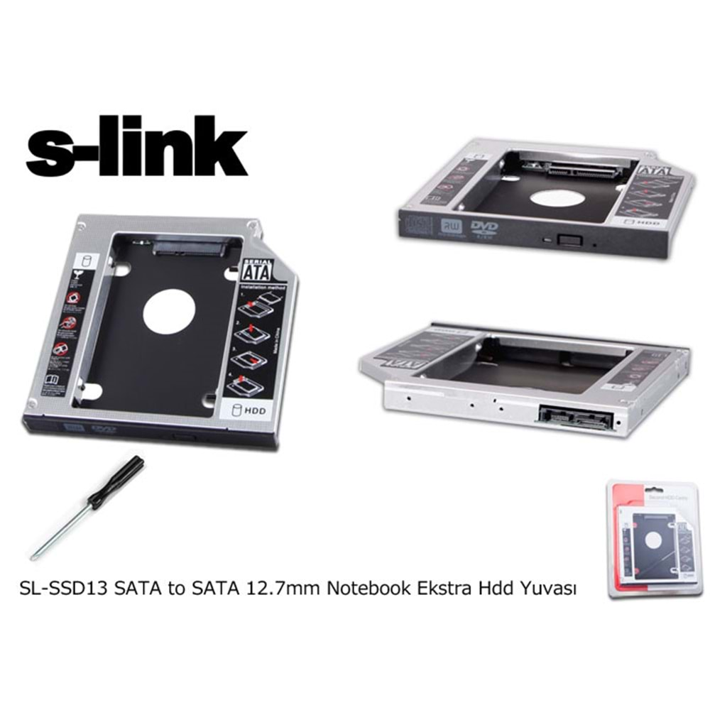 SL-SSD13 Slink Sata To Sata 12,7mm Notebook İçin Extra Hdd Yuva