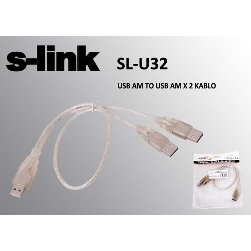 SL-U32 Slink Usb 2.0 Am To Am X2 Data Hdd Kablosu