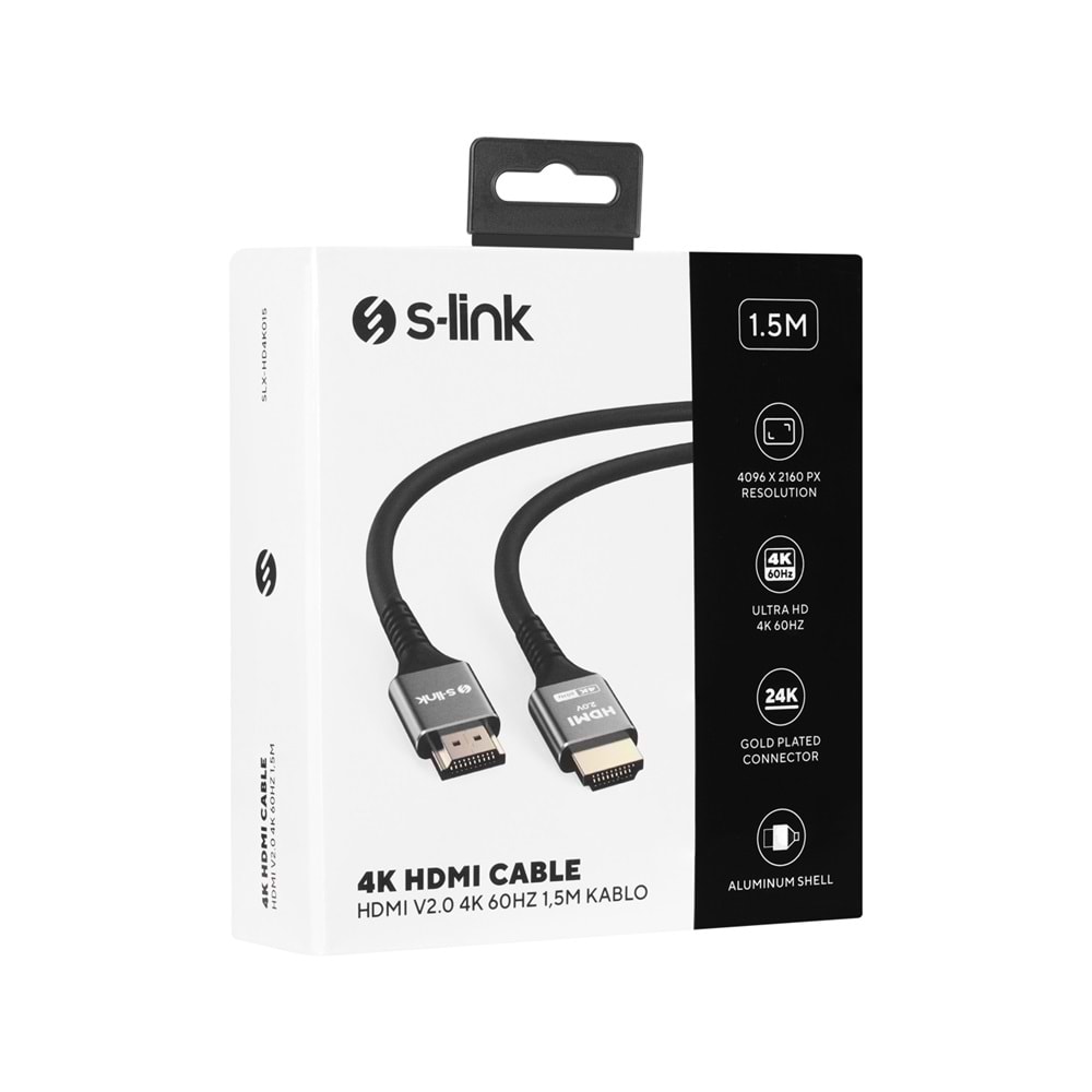 SLX-HD4K015 Slink 1.5M Metal v2.0 4K 19+1 Hdmı To Hdmı Kablo