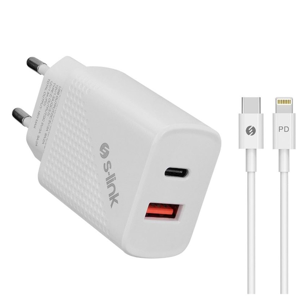 SW-C1130X Slink Lightning Pd Kablo Type Usb-C+Usb A Hızlı Şarj Adaptör