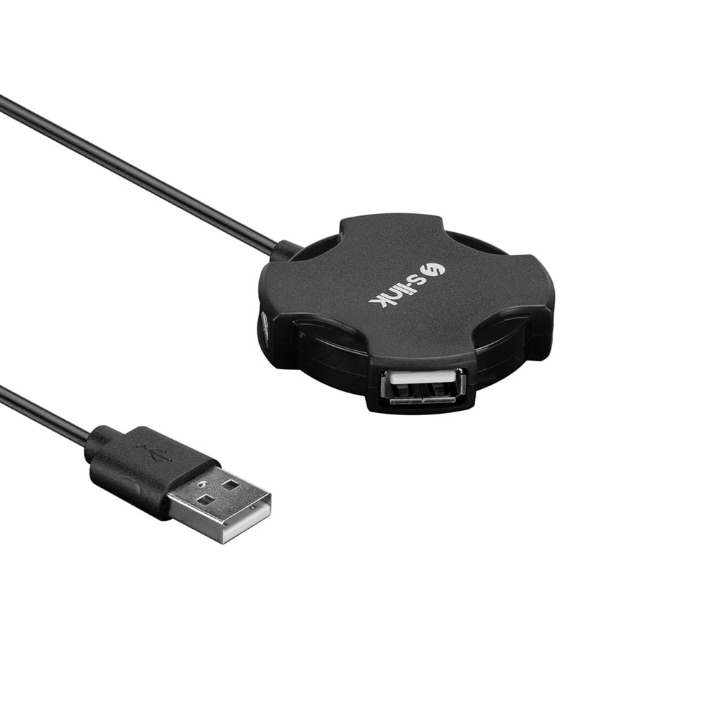 SW-U212 Slink Swapp 2.0 Usb 4Port Hub Siyah Kablolu