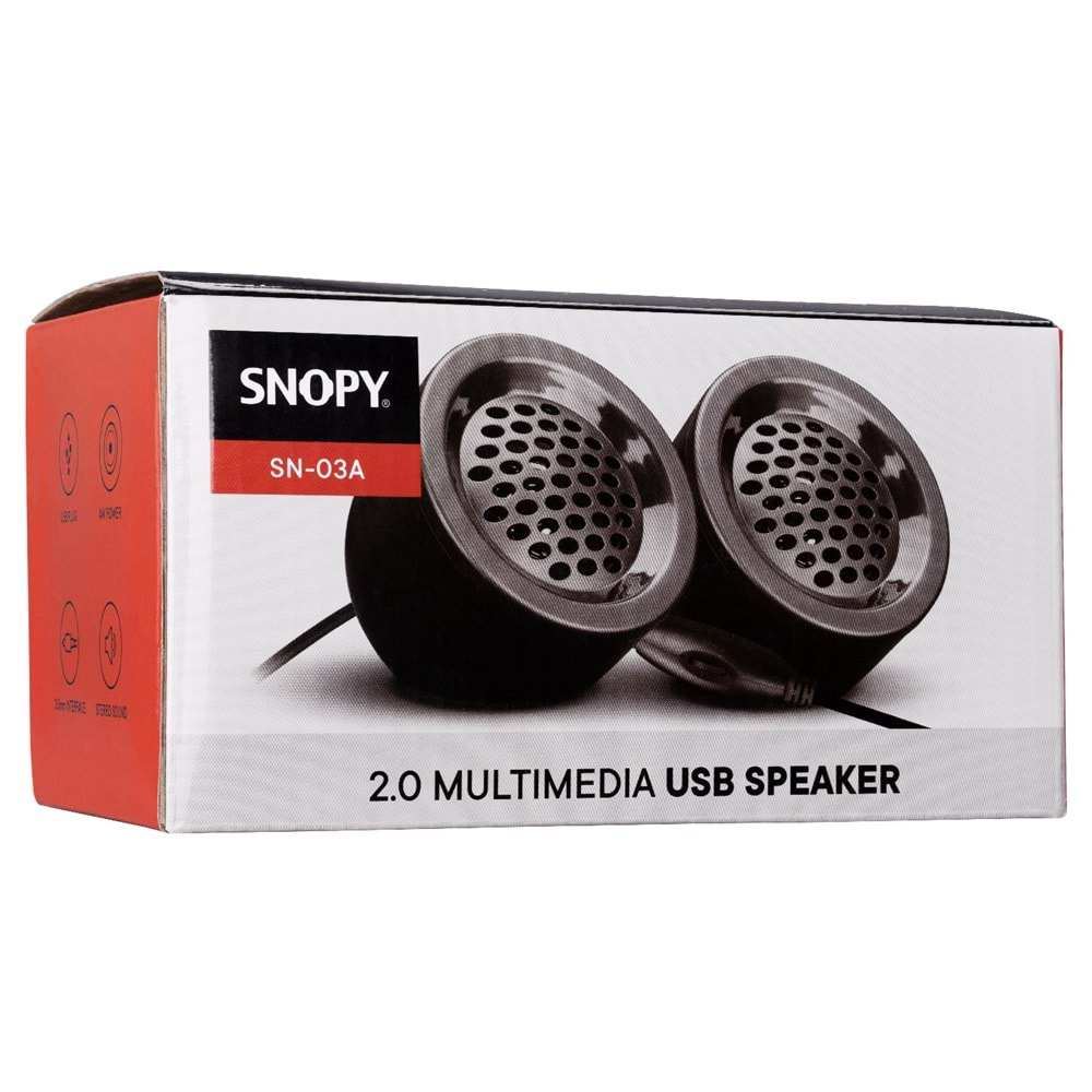 SN-03A Snopy 2.0 Usb Speaker Siyah 2x2W