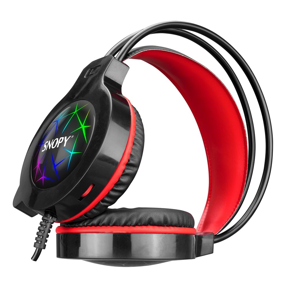 SN-GX7 Snopy Crazy Siyah USB Ledli Mikrofonlu Oyuncu Kulaklığı