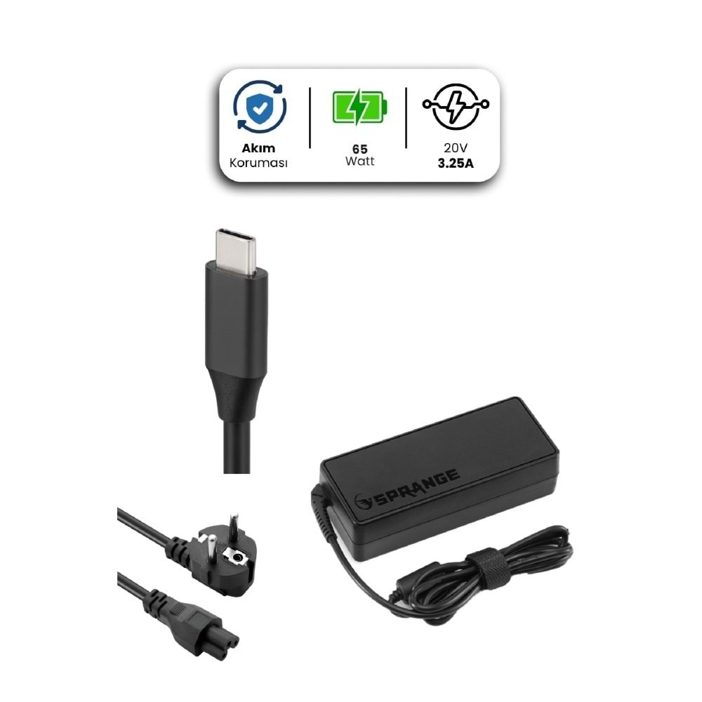 SR-L19 20V - 3.25A ( TYPE-C ) Sprange 65W LENOVO İçin Adaptör-AKT00904