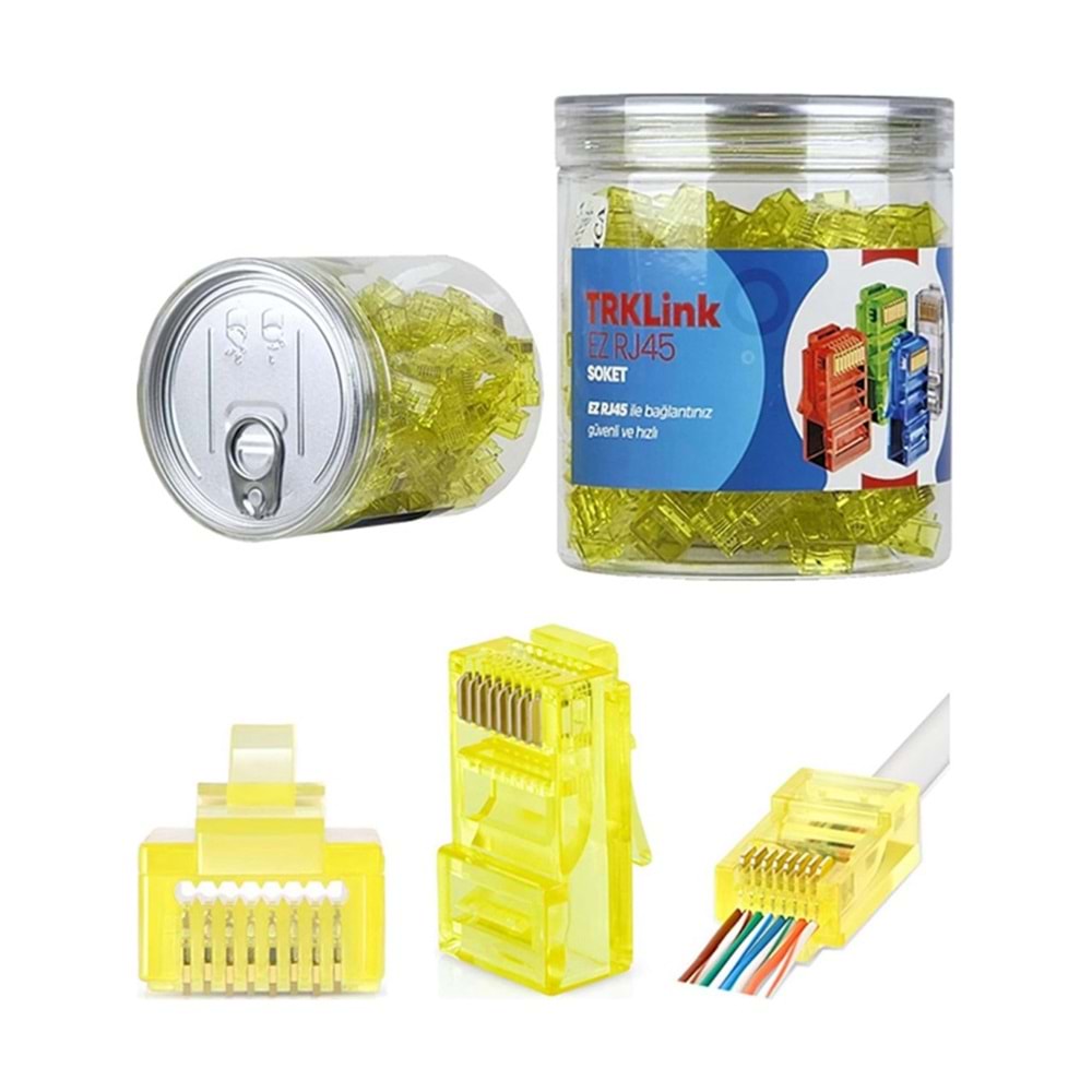 TRK-EZ-RJ45-SR TRK Cat6 EZ-RJ45 Yeni Nesil Sarı Konnektör