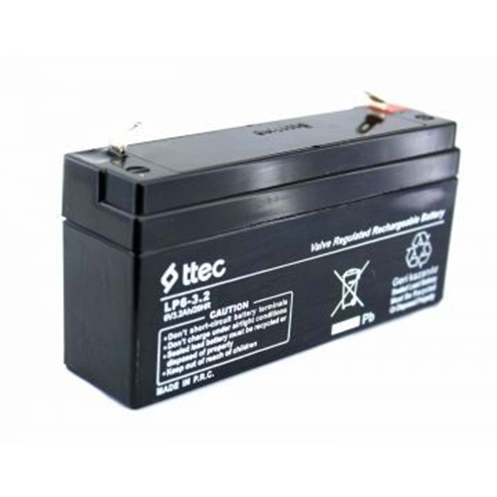 TT-6V-3.2AH Ttec Bakımsız Kuru Tip Akü