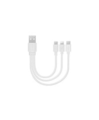 HY-X116 3in1 20cm 3A Type-C+Lightning+Micro Beyaz Usb Kablo