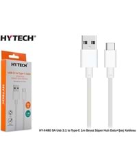 HY-X480 Hytech 1M 5A 3.1 To Type-C Beyaz Süper Hızlı Data+ Şarj Kablos