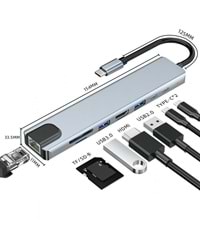 NTC-TYPE C 8 IN 1 Nivatech Type C 8 İN 1 Çevirici Kablo