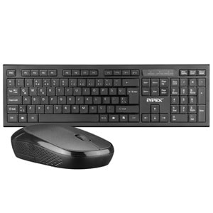 KM-6121 Everest Siyah Kablosuz Q Slim Klavye+Mouse Set