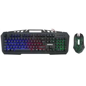 KMX-99 Everest Usb Gökkuşağı Zemin Aydınlatmalı Oyuncu Klavye+Mouse