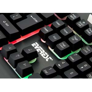 KMX-99 Everest Usb Gökkuşağı Zemin Aydınlatmalı Oyuncu Klavye+Mouse