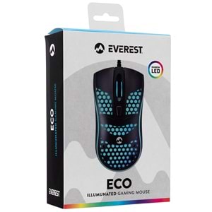SM-654 Everest Usb Eco Siyah 4D Optik Led Işıklı Gaming Oyuncu Mouse