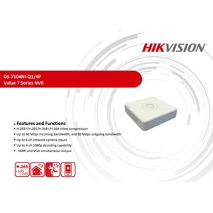 Hikvision DS-7104NI-Q1 4 Kanal NVR Kayıt Cihazı