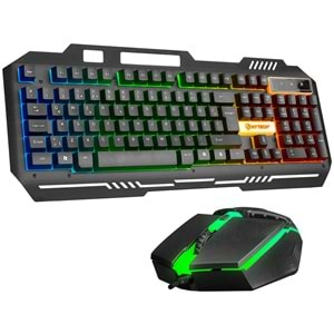 HKM-X86 Hytech Quin Gökkuşağı Aydınlatmalı Gaming Klavye+Mouse