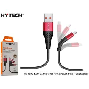 HY-X230 Hytech 1.2M 3A Micro Usb Data + Şarj Kablosu 3renk