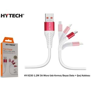 HY-X230 Hytech 1.2M 3A Micro Usb Data + Şarj Kablosu 3renk