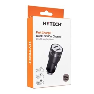 HY-X68 Hytech 3.1A 2 Usb Karışık Renk Metal Araç Şarj Cihazı