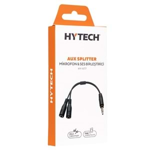 HY-X77 Hytech Siyah Audio + Micro To 3,5mm 0.15m Kulaklık Çevirici