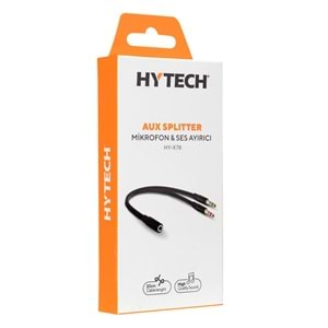 HY-X78 Hytech Siyah Audio + Micro To 3,5mm 0.15m Kulaklık Çevirici