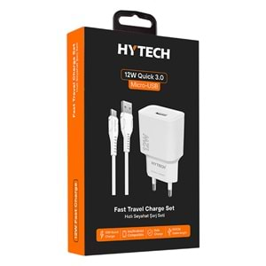 HY-XT50M Hytech 12W 5V 2.4A Micro Usb Kablolu Beyaz Kablo + Ev Şarjı