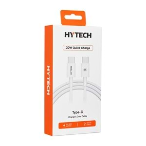 HY-XTP22 Hytech 1M 3A TypeC To TypeC Hızlı Data + Şarj Kablosu