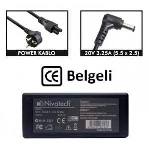 NTC-BC932 20V - 3.25A (5.5*2.5) Nivatech Notebook Adaptörü
