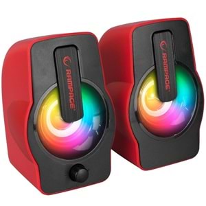 RMS-G7 Rampage Falsetto 2.0 6 Watt RGB Ledli Kırmızı Mm Gaming Speaker