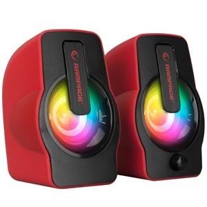 RMS-G7 Rampage Falsetto 2.0 6 Watt RGB Ledli Kırmızı Mm Gaming Speaker