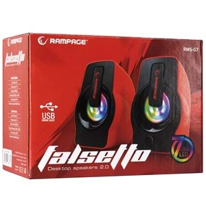 RMS-G7 Rampage Falsetto 2.0 6 Watt RGB Ledli Kırmızı Mm Gaming Speaker