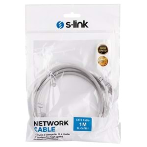 SL-CAT601 Slink Cat6 1M Gri Patch Kablo