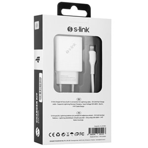 SL-EC50L Slink 5V 2400MA Lightning Kablolu 2 Usb Çıkışlı Şarj Adaptörü