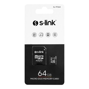 SL-TF264 Slink 64GB Class 10 Adaptörlü Micro SD Kart Bellek