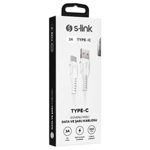 SL-X243 Slink 3A Type-C Güvenli Hızlı Data+Şarj Kablosu