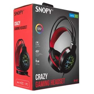 SN-GX7 Snopy Crazy Siyah USB Ledli Mikrofonlu Oyuncu Kulaklığı