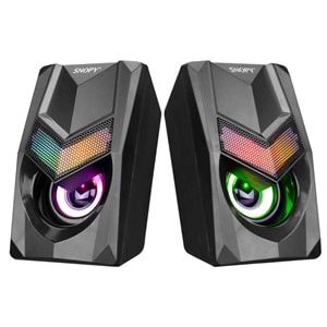 SN-X25 Snopy 2.0 Multimedia Rgb Işıklı 3W*2 Siyah Usb Speaker