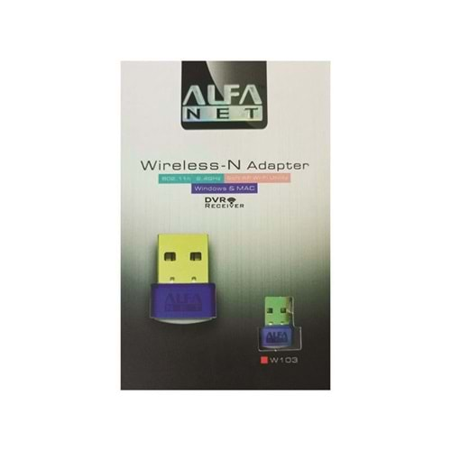 ALF-W103 Alfanet Mavi Usb 150Mbps Mini Kablosuz Adaptör