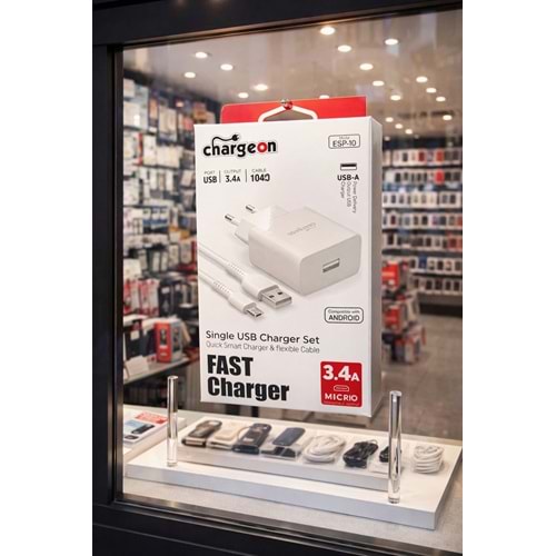 ESP-10 Chargeon 3.4A EV Tipi Şarj Kafa + Mikro Kablo