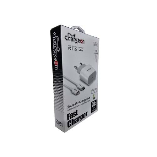 ESP-51 Chargeon 20W EV Tipi Şarj Kafa PD+IOS Girişli