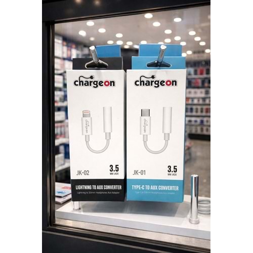 JK-02 Chargeon Lightning to AUX Çevirici Kablo