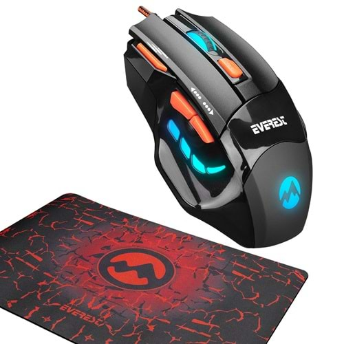 SGM-X7 Everest Usb Siyah Gaming Oyuncu Mouse + Pad