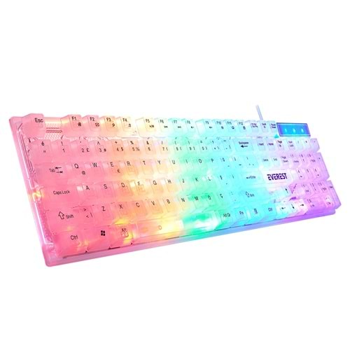 KB-24 Everest Siyah Rainbow Q Membrane Oyuncu klavyesi